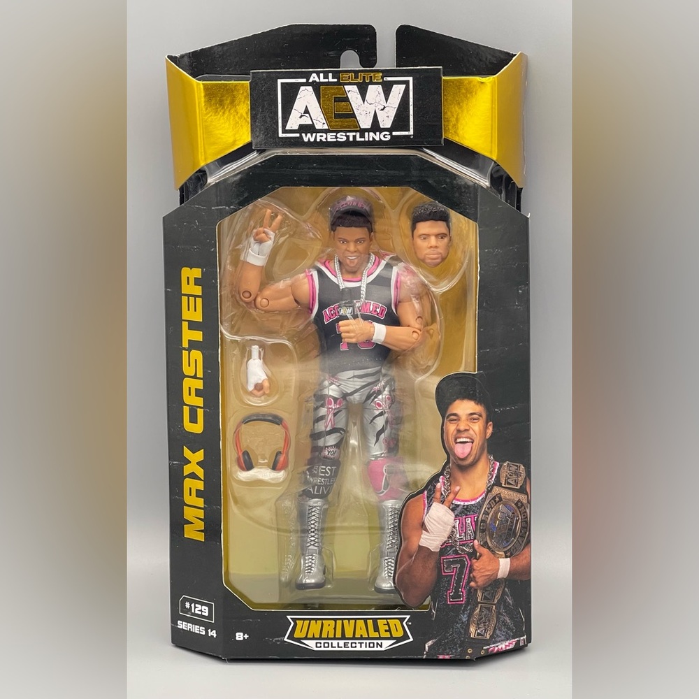 AEW Unrivaled Collection Series 14 Max Caster #129 Wrestling Action Figure - NEW